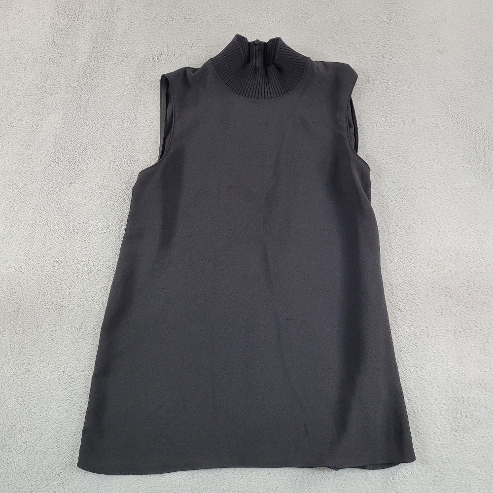 Belle Vever Sleeveless Black Mock Neck Top
